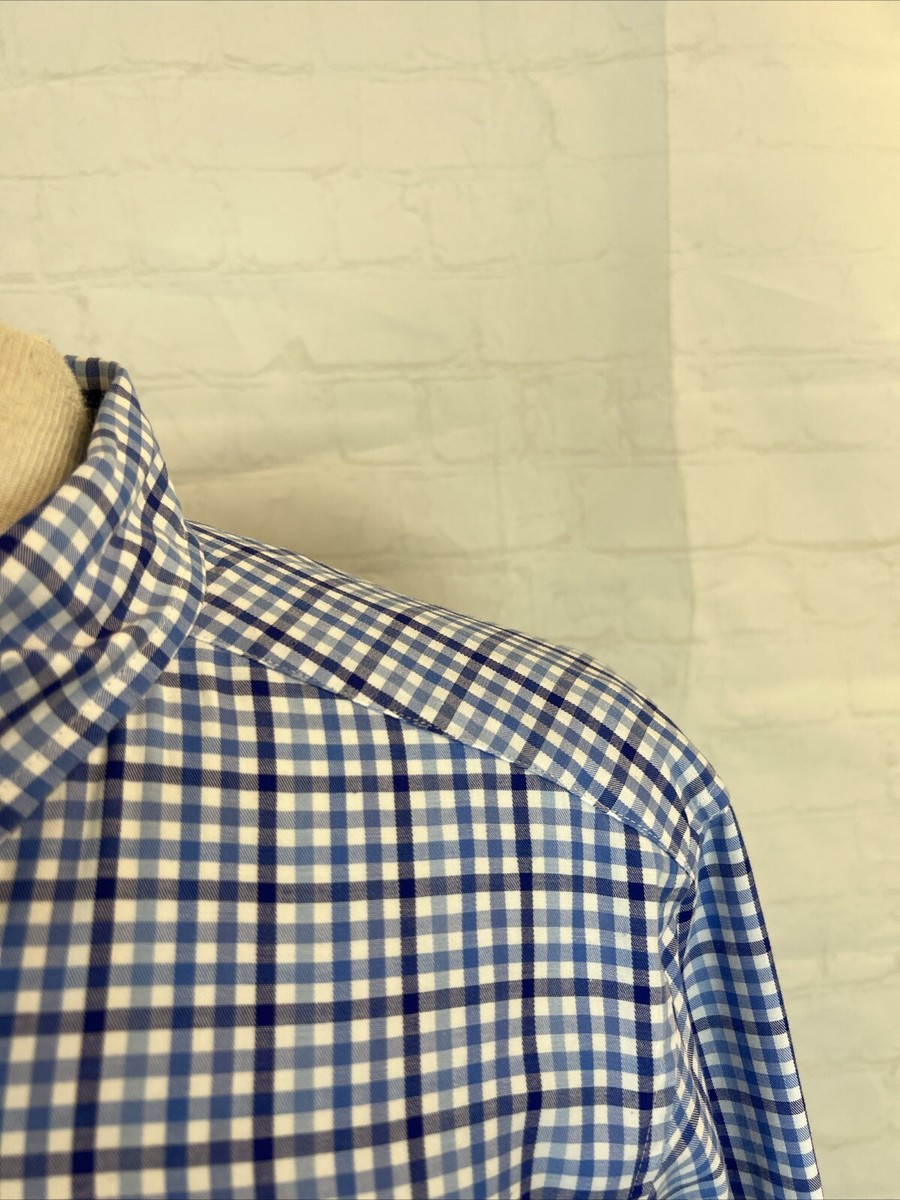 WHALE Vineyard Vines Men's Blue Plaid Cotton Dress Shirt L $148