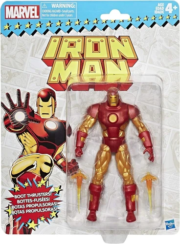 Figura de acción retro Iron Man de 6 pulgadas de Marvel Legends de Hasbro