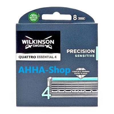 Wilkinson Sword Quattro Essentials Sensitive Rasierklingen, 8 Stück