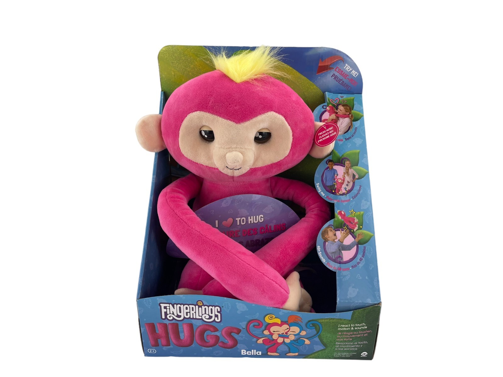 Fingerlings HUGS BORIS (Blue) Advanced Interactive Plush Baby Monkey