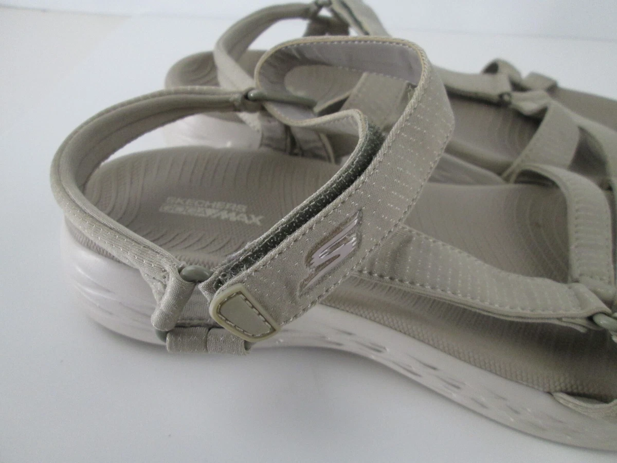 Skechers Goga Max Womens Size 9 Strap Sandals Tan Natural 15316 Adjustable