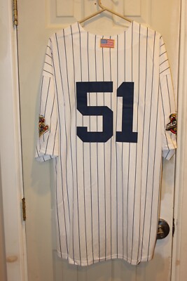 pinstriped New York Yankees Bernie Williams (51) button-down