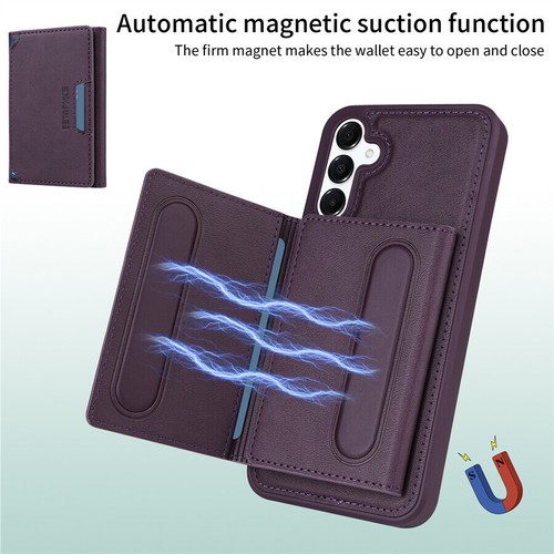 Magnetic Card Slot Wallet Phone Case For Samsung A06 A16 A15 A35 A55 S24 S23 S22 - Picture 6 of 17
