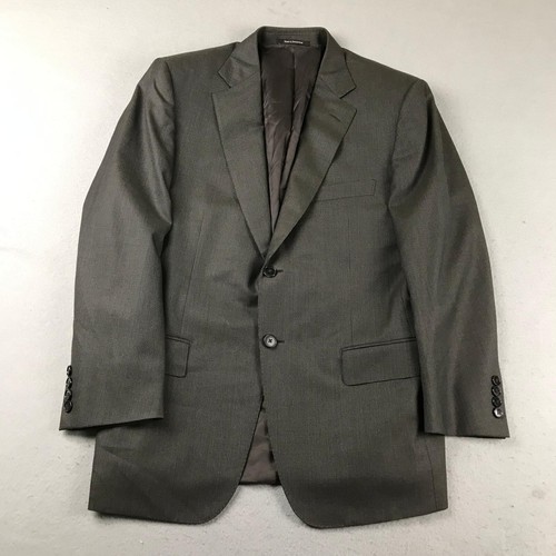 Ermenegildo Zegna Blazer Mens 42R Black Houndstooth Wool Lined Button Up Jacket - 第 1/10 張圖片
