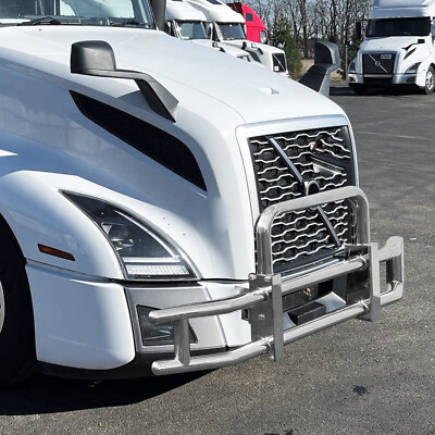 Stainless Steel Deer Guard for Volvo VN/VNL 2004-2024 Bumper Semi Truck Brackets
