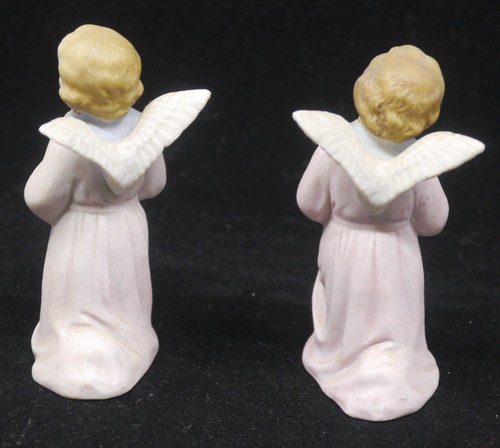 VINTAGE WALES MADE IN JAPAN PORCELAIN BISQUE KNEELING ANGEL FIGURINES, 4.25 IN. - Picture 6 of 8