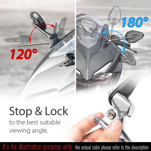 KiWAV Viper Black Mirrors Fairing with Adapter for Honda VFR 800FI 00-01 - Picture 4 of 8