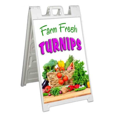 FARM FRESH TURNIPS Signicade 24x36 Aframe Sidewalk Sign Banner Decal ...