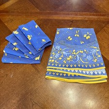 Tablecloth Round 64 By 68 Fruit Design 5 Matching Napkins Table Cloth