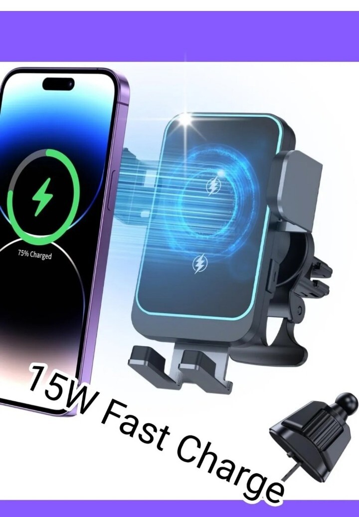 15W Fast Charge Wireless Car Charger Holder Compatible with Qi-see Compatibility
