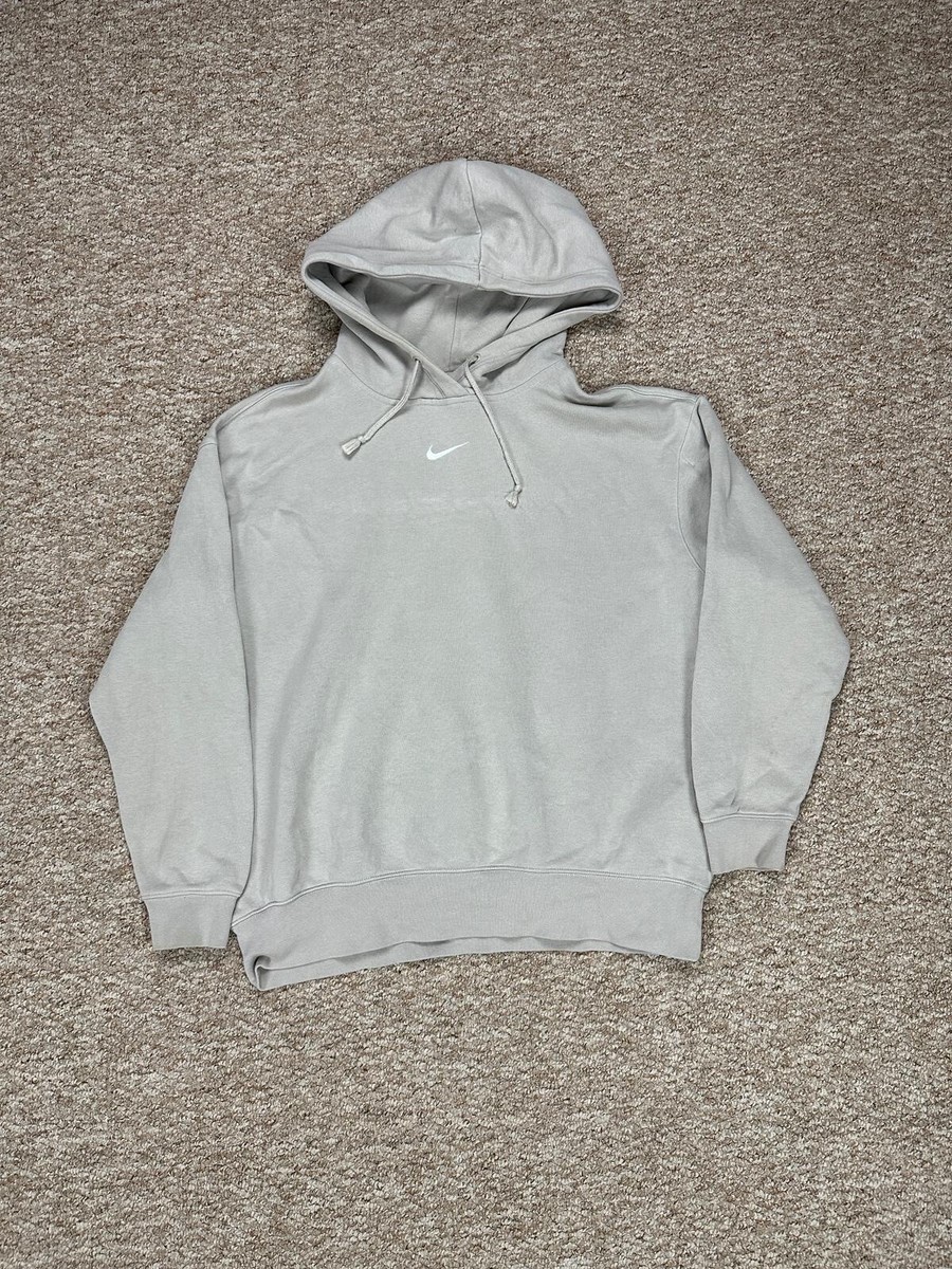 Vintage Nike Embroidered Centre Swoosh Stone Hoodie
