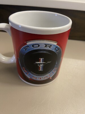 Ford Mustang Coffee Mug 1965 Gas Cap Red & White | eBay