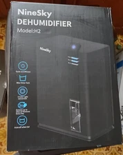 NineSky H2 Black Dehumidifier – 98oz Tank, Ideal for 800 sq.ft, Auto Shut Off