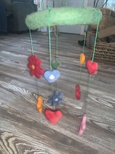Klippan Baby Felted Wool Mobile 17 Hearts Flowers