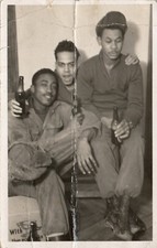 LOT OF 3 VINTAGE b w Photos of  Black US SOLDIERS