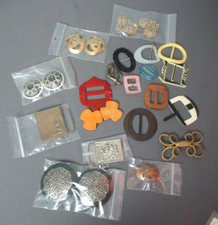 20 Assorted Belt Buckles - Ca 1930-50's - Rhinestones, Bakelite, Copper... 1 181