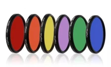 LingoFoto 55mm 6 IN 1 6pcs of Colors Round Full Color Lens Filter Case