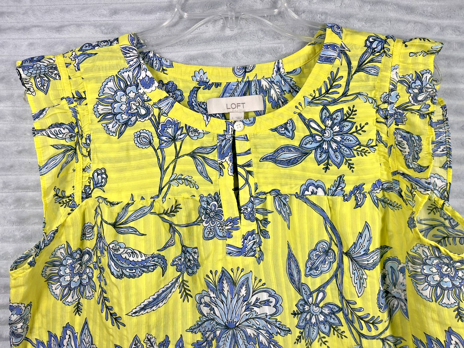 Loft Garden Smocked Split Neck Flutter Ruffle Top… - image 4