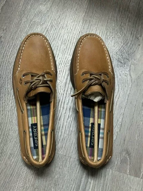 SPERRY WOMEN S TOPSIDER SIZE 7.5 M LEATHER A O SAHARA HONEY SOLE
