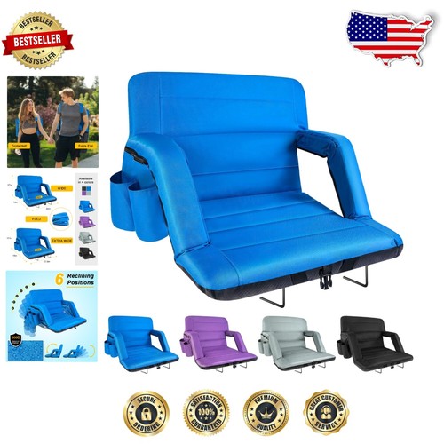 Folding Stadium Chairs with Back and Cushion - Comfortable 22.5" Bleacher Seats