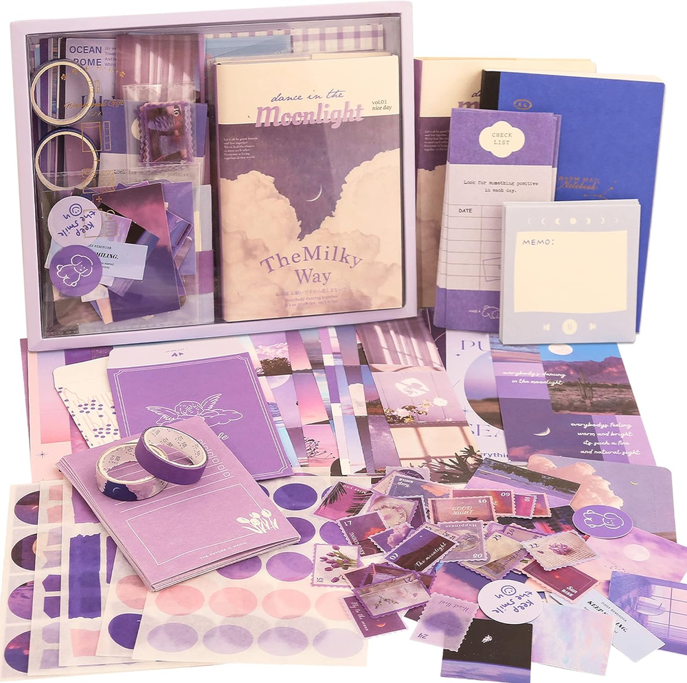 348 Pcs Scrapbooking Supplies Kit, Vintage Aesthetic Scrapbook Kit
