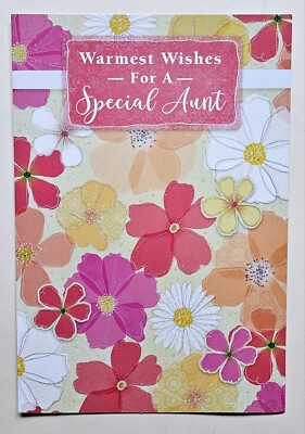 Happy Birthday, For A Special Aunt! Greeting Card Large Format (+ Envel. 5.5×8'')