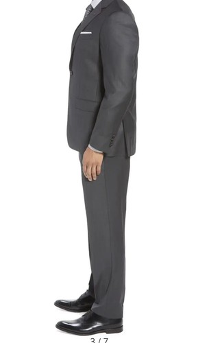 Traje de lana lisa Ted Baker Jay Trim Fit, negro, 44L, venta al por menor $798 - Imagen 4 de 6