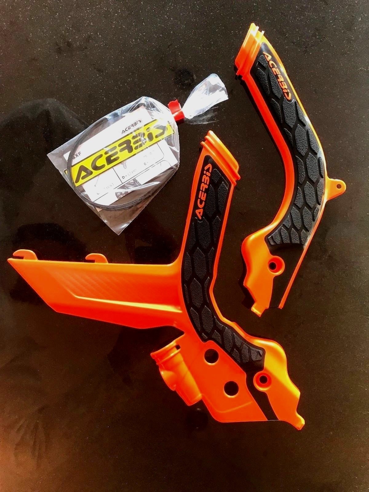 KTM SX 125 150 250 2019-2022 ACERBIS ORANGE & BLACK FRAME GUARDS - Image 4