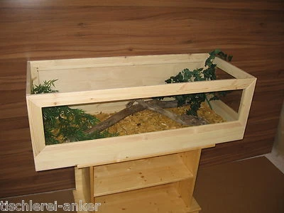 TISCHLEREI-ANKER Schildkröten Terrarium 100*50*40cm aus Holz, Landschildkröten, Mäuse, Terra