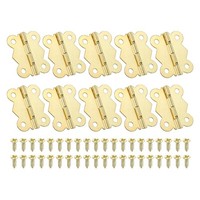 "10 Schmuckschatullen-Scharniere 1-5/8\", 180-Grad Schmetterlingsscharniere, Gold."