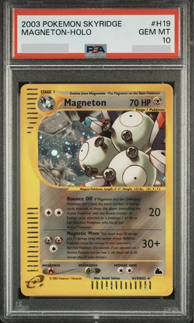 Pokemon TCG 2003 Skyridge Magneton Holo Rare H19/H32 English PSA 10