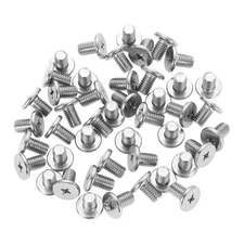 M8-1.25 x 12mm 50Pcs Metal Flat Round Head Screws Phillips Drive Machine Bolt