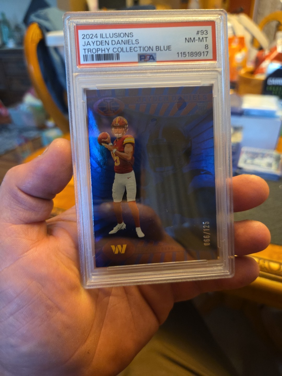 2024 Panini Illusions - Jayden Daniels #93 Trophy Collection Blue /125 (RC)