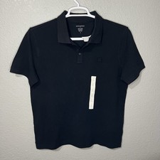 Banana Republic Slim Fit Pique Polo Men's Large L Black Logo NWT