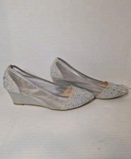Tacón de cuña en punta con diamantes de imitación Bella Luna para mujer estilo 10 "Diana" usado