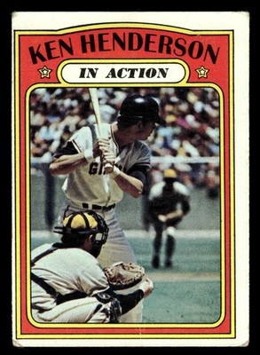 1972 Topps Baseball #444 Ken Henderson (In Action) GD *e1