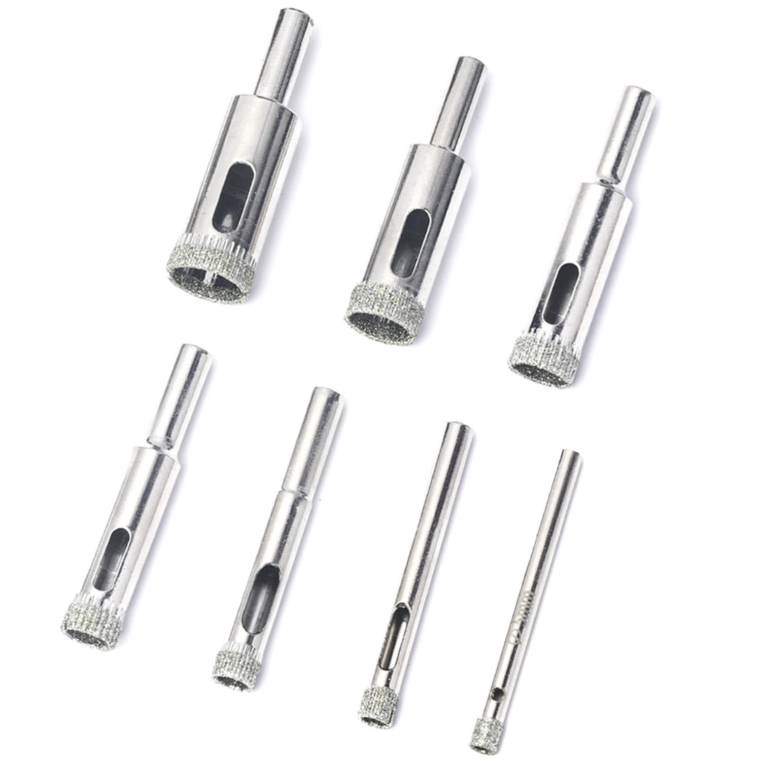 Diamond Drill Bit Set for Glass & Ceramics, 7-Piece Hole Saw Kit (1/8