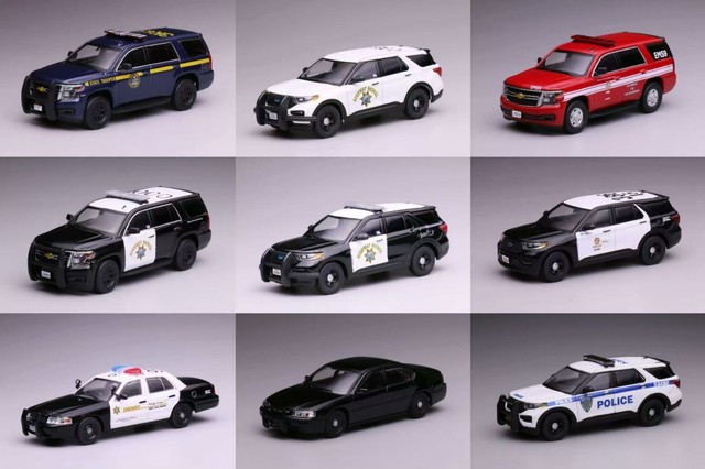 596 1: 64 Suburban/Tahoe NYSP/CHP State Police car Diecast Collect Car
