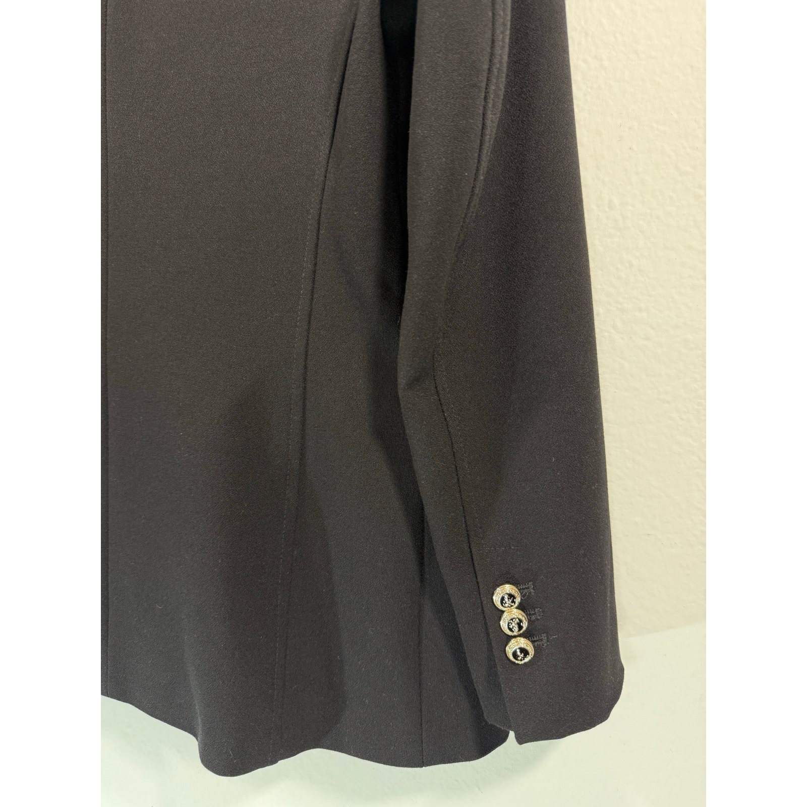 ZARA Black Double Breasted Tailored Blazer Gold Buttons Women’s Size XL thumbnail 7