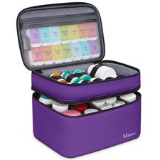 Dual Layers Pill Bottle Organizer Bag, Medicine Pill Organizer Bag with Locka...