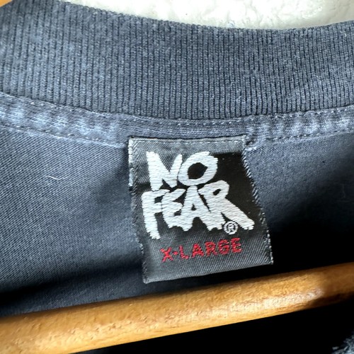 Vintage No Fear Shirt Size XL Black Single Stitch Lifes Not Too Short USA 90s - Picture 3 of 8