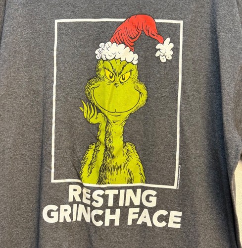 Grinch Resting Face Graphic T-Shirt 2XL Delta Pro Weight Gray - Picture 4 of 7