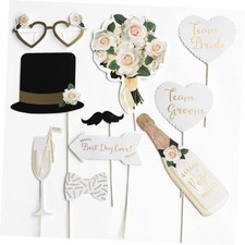 Wedding Photo Booth Props, DIY Wedding Decoration Unique Romantic White Rose