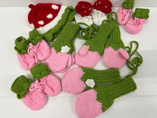 Job Lot Bundle of  Baby Hand Knitted Booties and mitts Boy Girl up to 6 Months