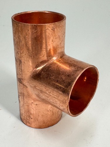MUELLER Straight Tee 1-1/4" CTS C x C x C Solder Joint Copper Sweat Fitting