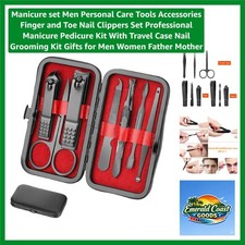 Luxury Black  Red Nail Clippers Set with Leather Case   Perfect Gift for All