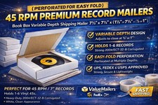 200 45 RPM 7" Premium Record Mailers Book Variable Depth Shipping Mailer 100