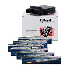 HITACHI ASTEMO Steuergerät 6x BOSCH Glühkerzen für BMW E46 330d X5 3.0d M57