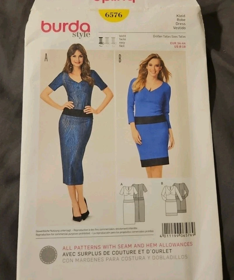 BURDA STYLE ~ U PICK PLUS SIZE DRESS SEWING PATTERN Size 8 to 28 ☆ 2 - Image 4 of 4