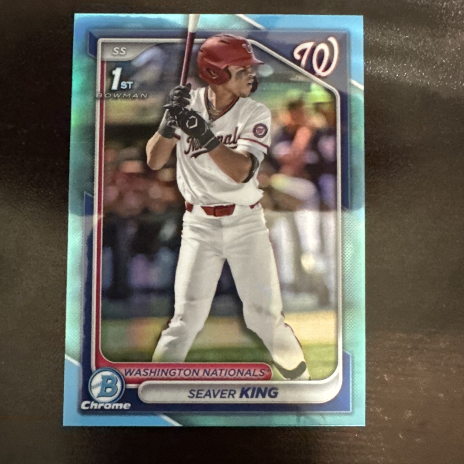 SEAVER KING 2024 BOWMAN CHROME DRAFT 1ST SKY BLUE REFRACTOR